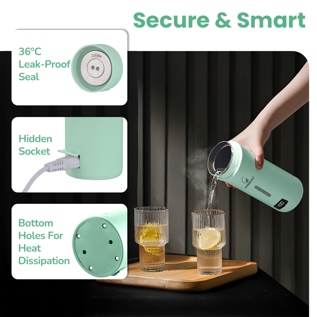 Goodscity Portable Electric Kettle Travel Electric Water Bottle For ...