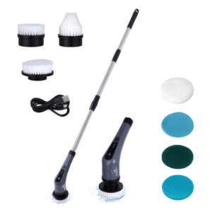 Goodscity 9 in 1 Electric Spin Scrubber Mop Brush| Multi Purpose Cleaning for Home| Clean Glass,Floor,Tiles,Bathroom| Replaceable Brush Heads| Rechargeable|2 Speed |Dark Grey|1 Yr Warranty| GC221