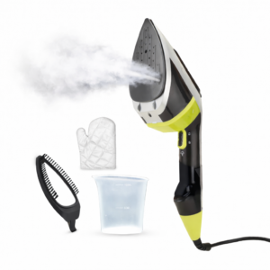 GOODSCITY 3 in 1 Garment Steamer, 1950 Watt Steam Iron with Ceramic Coated Aluminum Soleplate, 170ml Water Tank, Lightweight Portable, Includes Measuring Cup and Brush, 1 Year Warranty, GC271